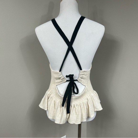 Miou Muse open back sleeveless western style top Sz L - Picture 2 of 9